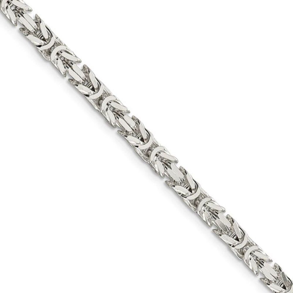 4.25mm, Sterling Silver, Solid Byzantine Chain Necklace, 20 Inch